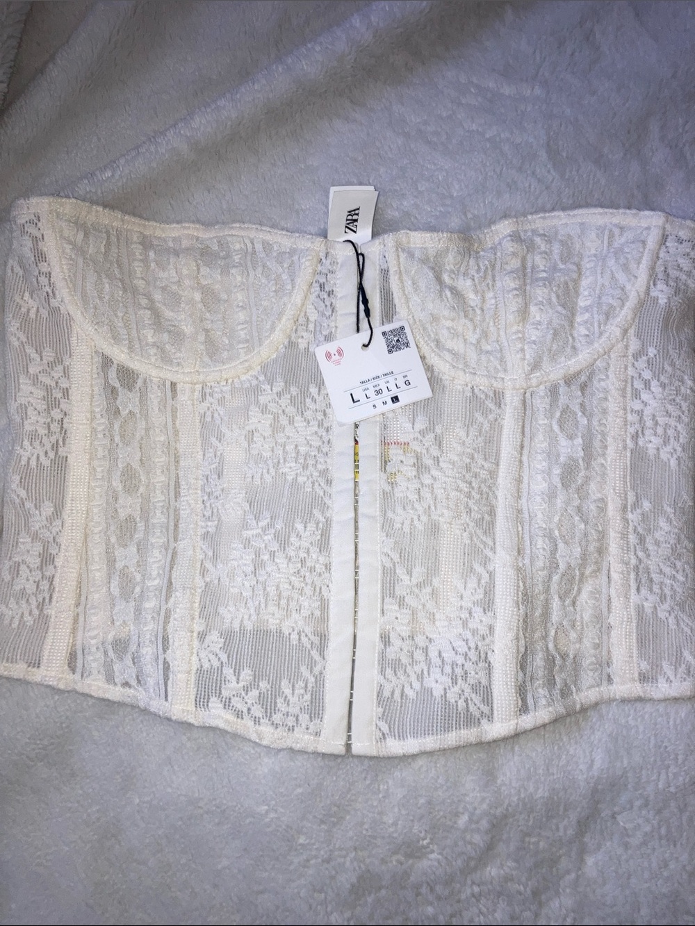 Zara Cream Lace Bustier Camisole